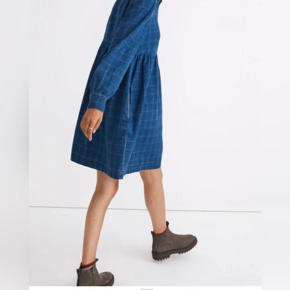 Madewell Blue Long Sleeve Dress - Picture 3 of 9